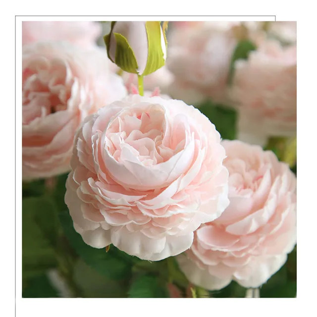 Yo Cho 3 Heads Roses Artificial Flowers White Peony Silk Wedding Yo Cho 3 Heads Roses Artificial Flowers White Peony Silk Wedding Decoration For Table Home Garden Fake Peonies Bouquet