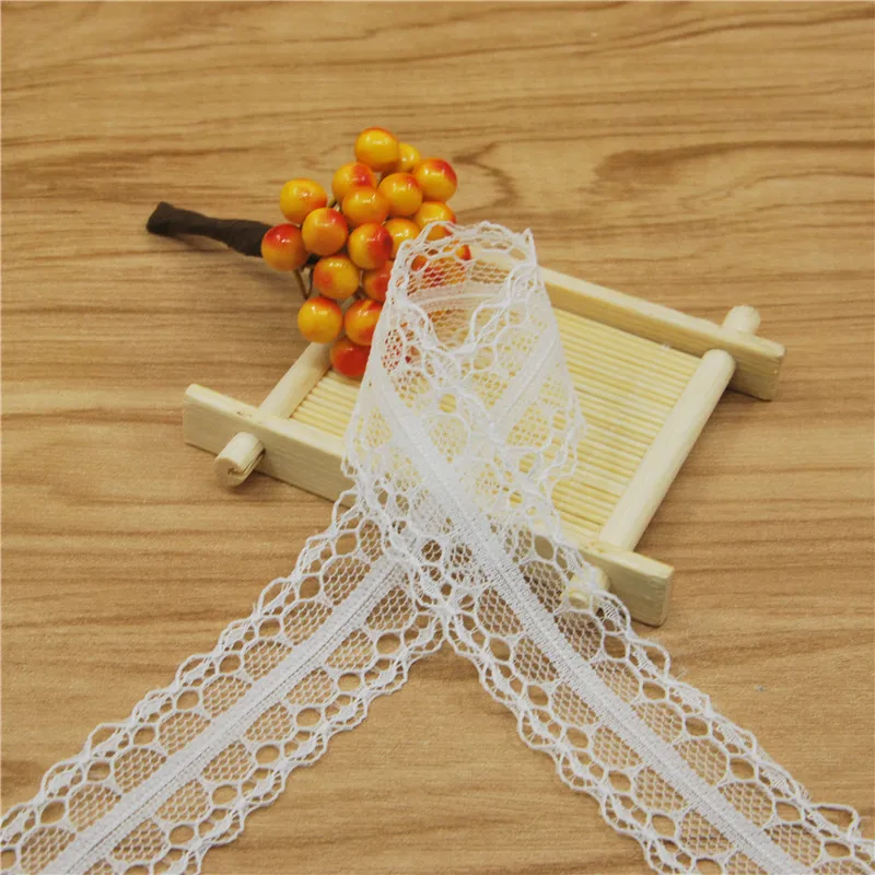

White Polyester Lace 26mm Trim Fabric Sewing Accessories Cloth Wedding Dress Decoration Ribbon Craft Supplies 400yards L1169-2