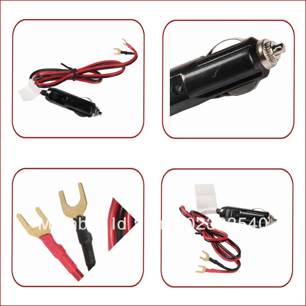 Male Cigar Cigarette Lighter Plug Cable 76cm12V 24V Car Battery Charger
