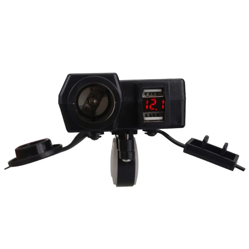 

Waterproof 12V Motorcycle Dual USB Charger LED Voltmeter Cigarette Lighter Motorcycle Charger