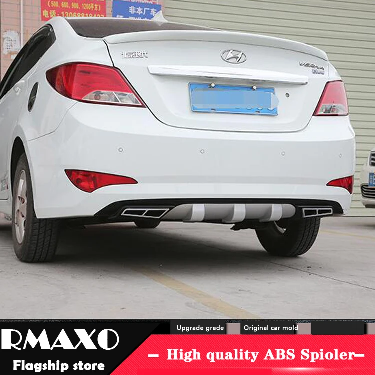 

For Hyundai Verna ABS Rear Bumper Diffuser Protector For 2013 Verna Accent Body kit bumper rear Front shovel lip rear spoiler