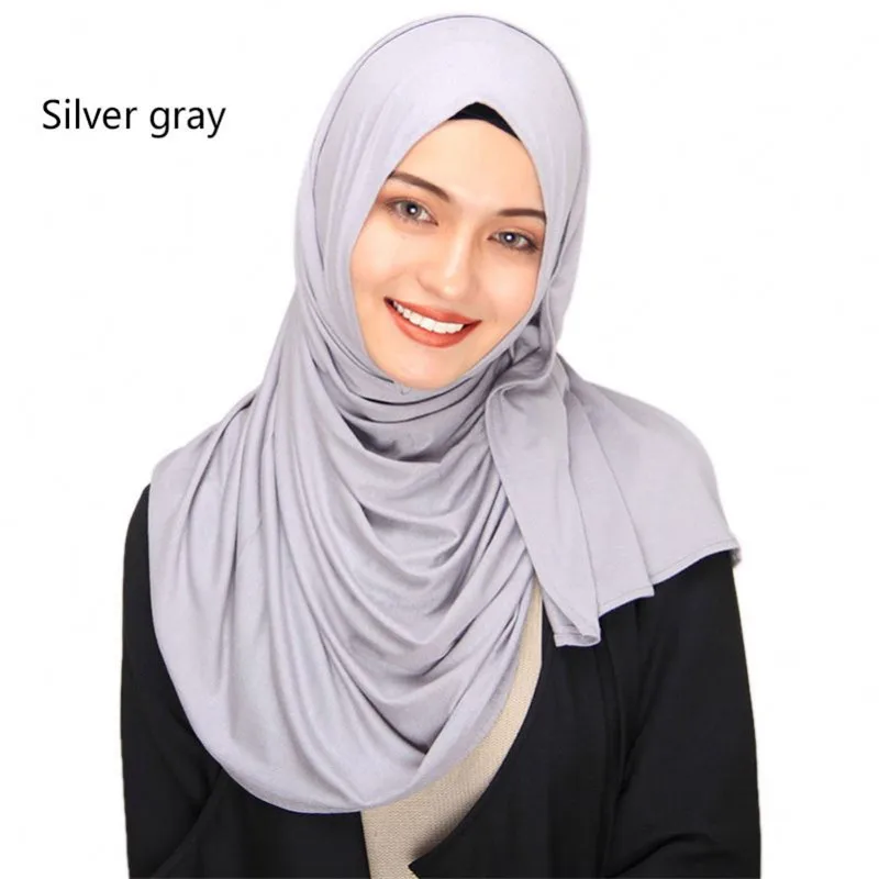 Женский простой мгновенный шарф из хлопкового трикотажа головной хиджаб обертывание одноцветные шали платок для женщин мусульманский хиджаб магазин готов носить
