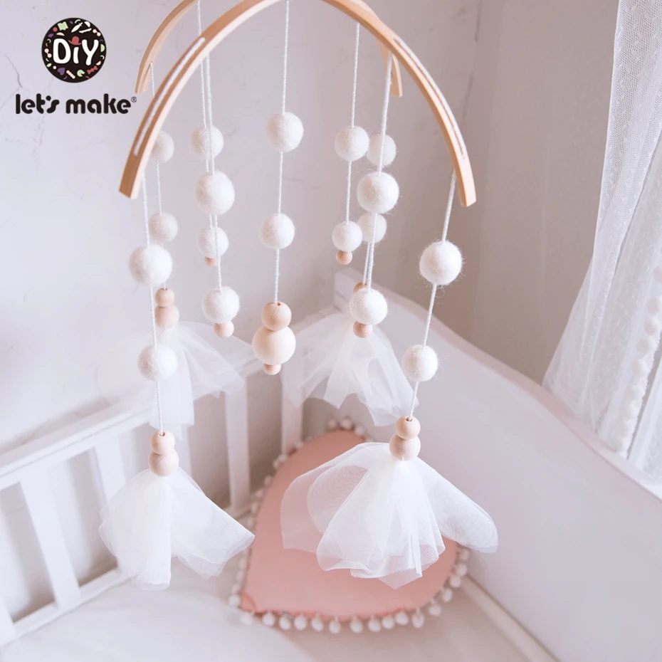 Let'S Make Wood Baby Bed Toys Gift Crib Mobile Infant Room Stroller Music Baby Felt Wool Ball Rattles Wooden Teether Toys Let'S Make Wood Baby Bed Toys Gift Crib Mobile Infant Room Stroller Music Baby Felt Wool Ball Rattles Wooden Teether Toys