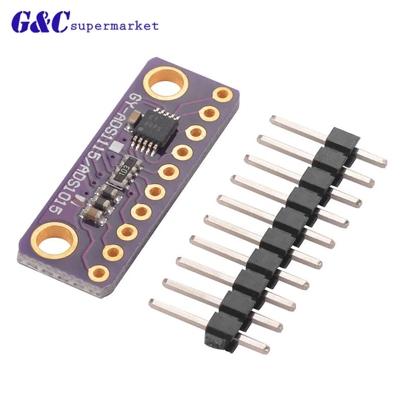 12/16 Bit I2C 4 CH ADS1115 / ADS1015 Module ADC Development Board Purple For Arduino