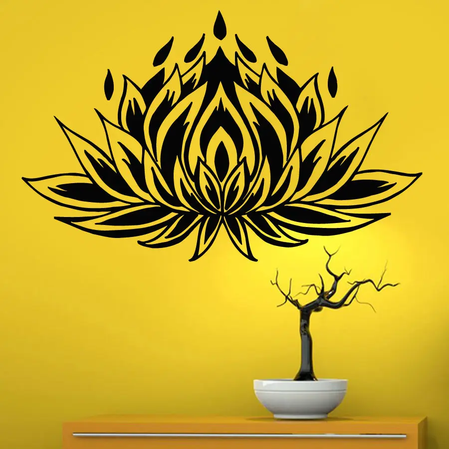 DCTAL Yoga Club Sticke Lotus Decal Patanjali Posters Vinyl Wall Decals Pegatina Quadro Parede Decor Mural Yoga Sticker