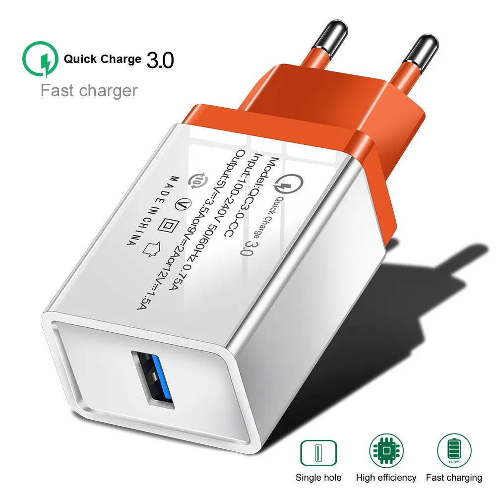 Олаф quick charge 3,0 быстрое usb зарядное устройство для iphone 7 8 Plus X QC 3,0 зарядное устройство для телефона для Xiaomi redmi 6a Mi8 для huawei mate 20 pro - Тип штекера: Orange