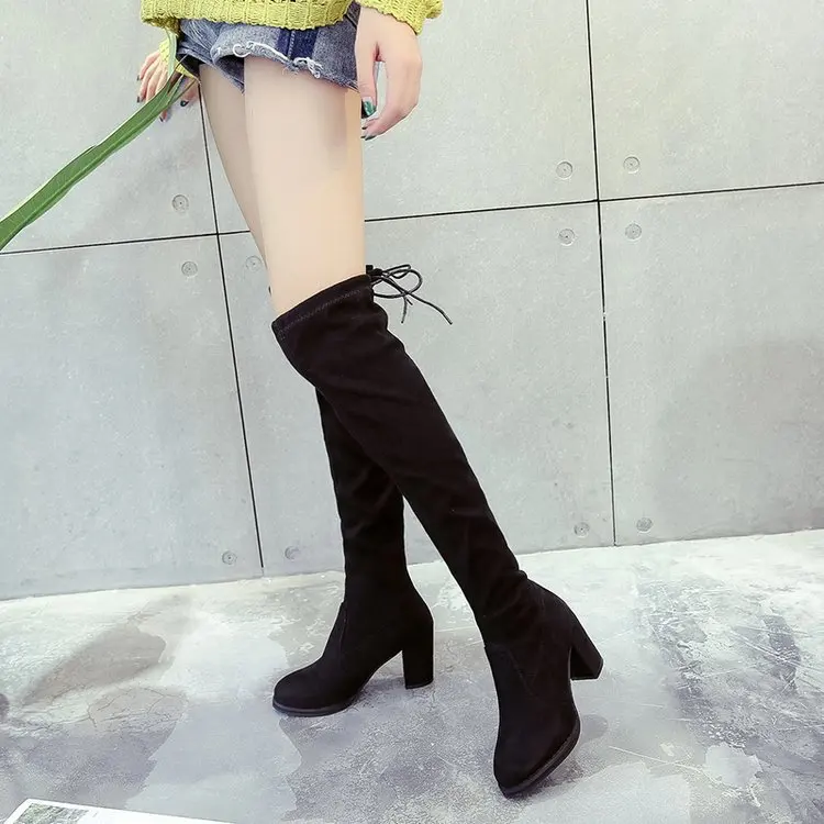

CYOSO 2018 Winter Women Boots Woman Flock Plush Warm Boots Over The Knee Boots Mid-calf Thigh High Snow Shoes Stocking Boots