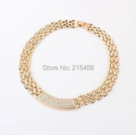 

the European and American fashion contracted fine metal set auger statement Necklace factory outlet For Women