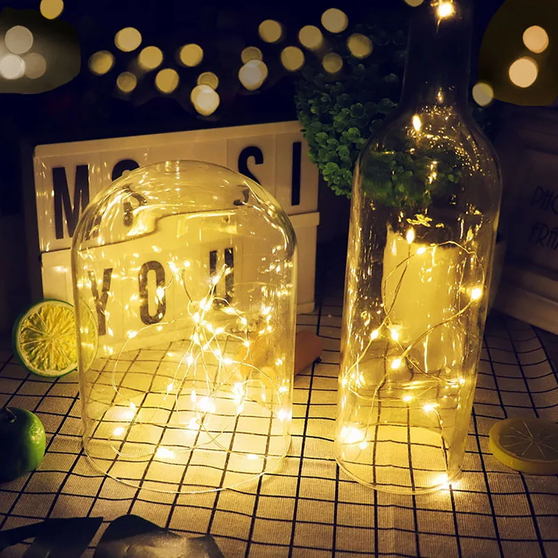 

15/20/30LEDs LED Garland Copper Wire Corker String Fairy Lights Solar-powered Wine Bottle Led Christmas Holiday Wedding Decor