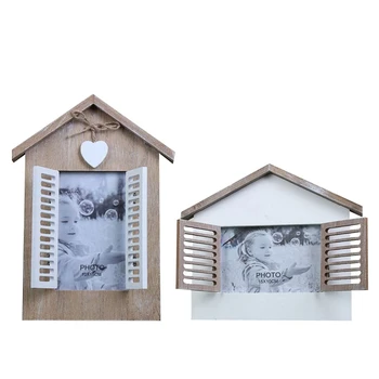 

Vintage Wooden Picture Frame Window Photo Frames Household Decor Retro Nature Style Wood Pictures Frame Zakka Desktop Ornaments