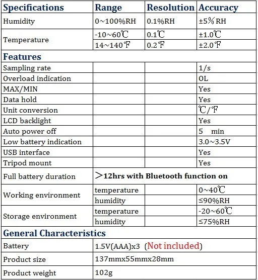 UT333BT Mini Temperature Humidity Meter- 2