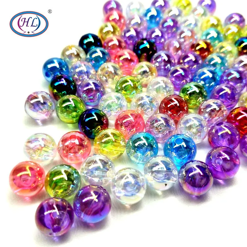 

HL 30/50/120PCS 10MM AB Acrylic Loose Beads Lots Colors Have Hole Handmade DIY Jewelry Bracelet Necklace Making Wholesale