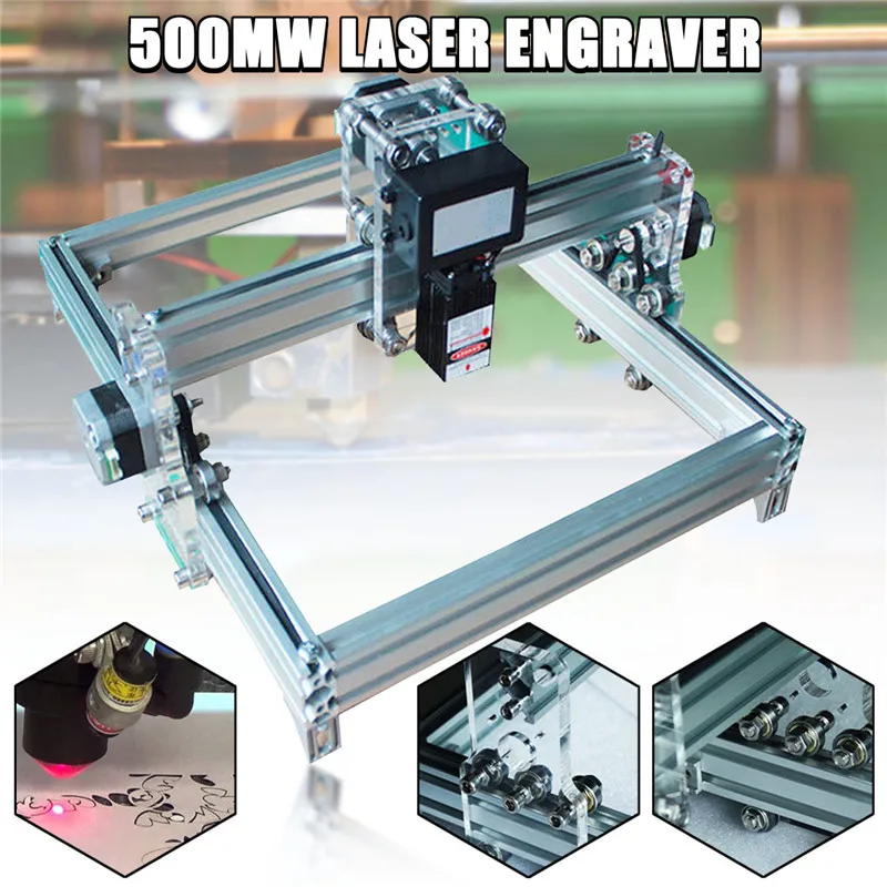 

32x23cm 500mW DIY Desktop Mini CNC Carving Laser Engraving Engraver Machine DC 12V Wood Cutter/Printer Kit + Laser Goggles