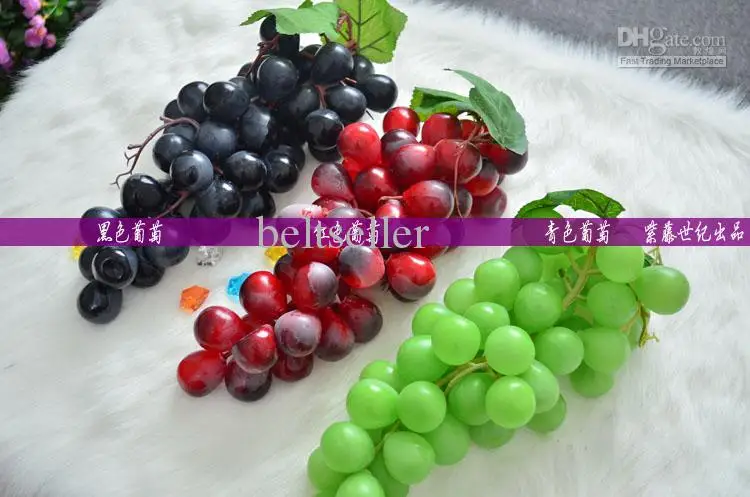 20 см длинные красные черные с зеленым виноградом искусственные букеты имитация фруктов поддельные виноград 60 головок для домашнего ресторана декоративные