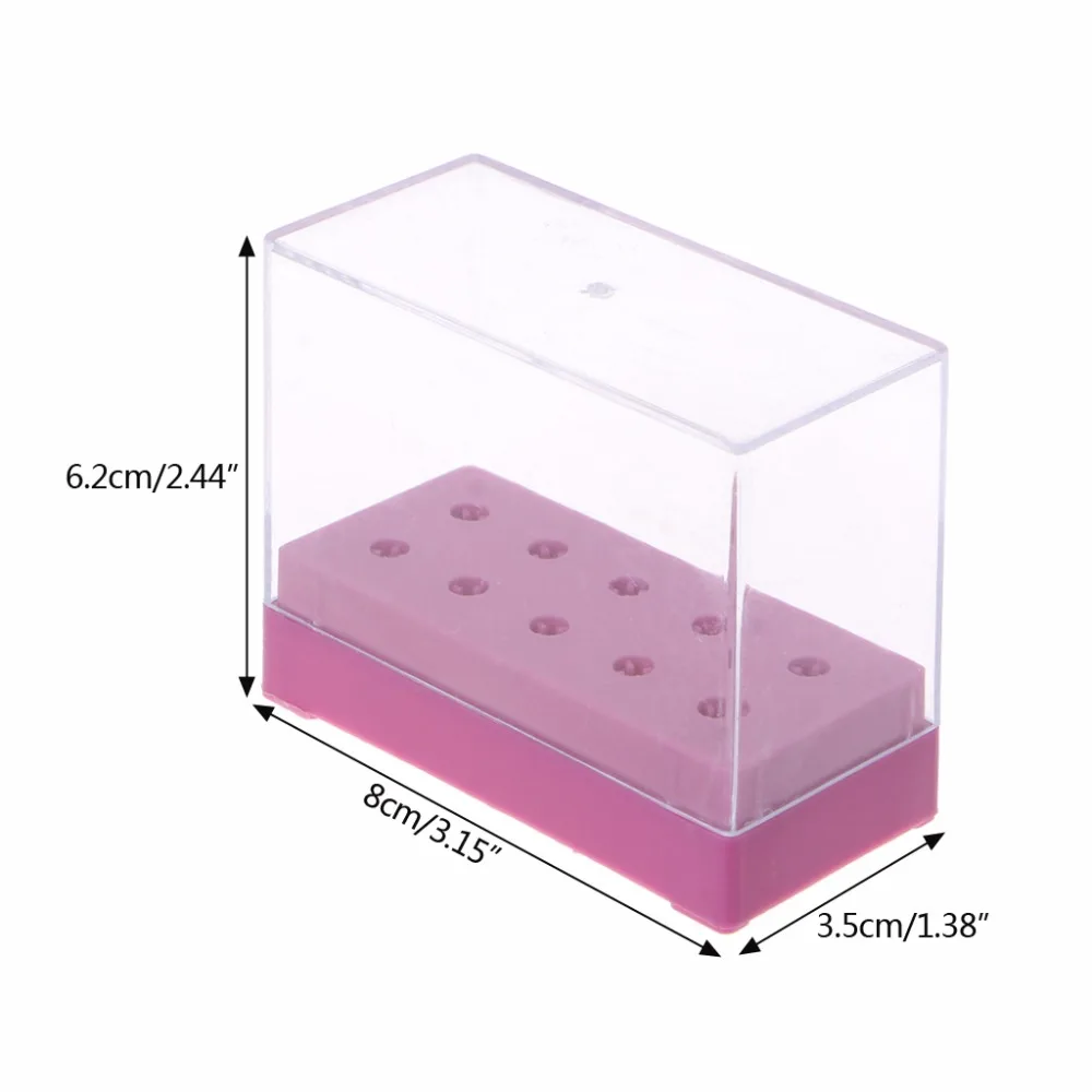 10 отверстий для ногтей сверло держатель стенд Displayer Органайзер лак для ногтей коробка
