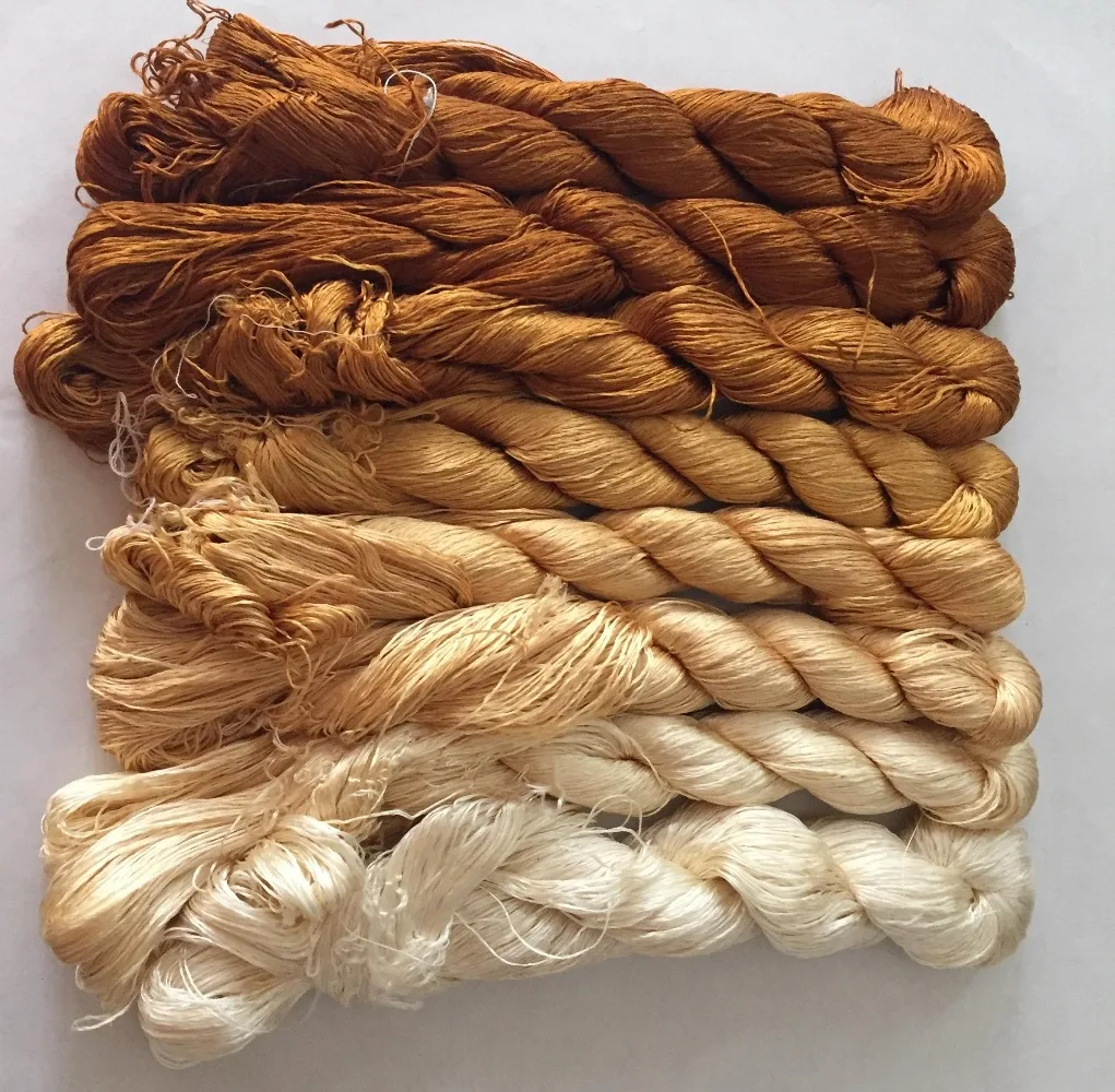 

8 skeins Chinese natural mulberry silk embroidery threads floss 440m per skein #36 440m per skein