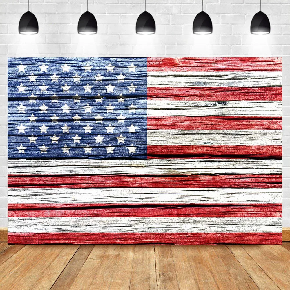 

NeoBack American Flag Wood Photography Backdrop Independence Day 4th of July Photo Background