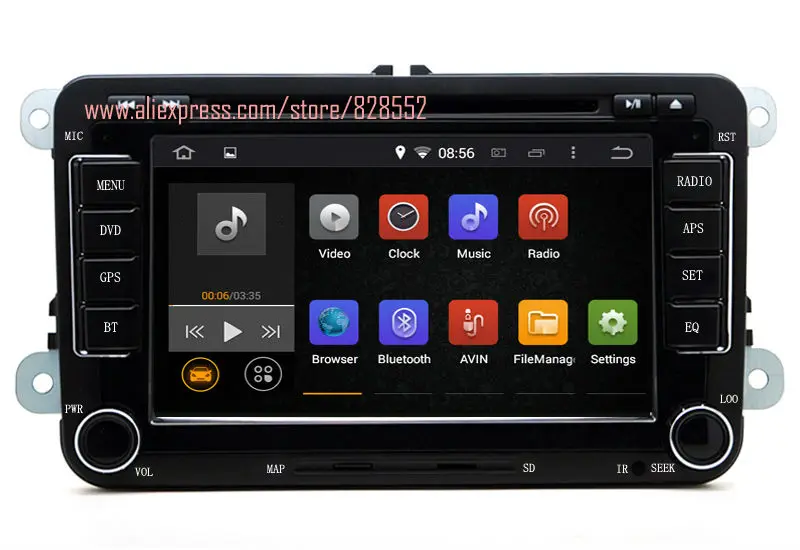 Excellent Android 6.0 Quad-core RAM 2GB Car DVD Player For VW/Volkswagen/Passat/POLO/GOLF/Skoda/Seat With 3G/wifi USB GPS BT 0