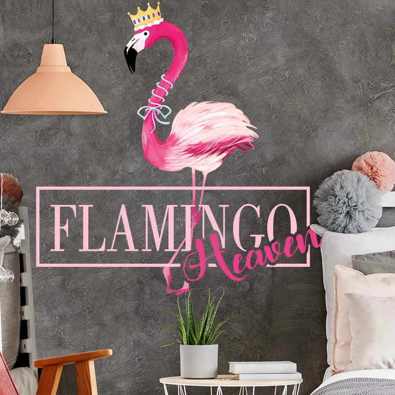 

Creative girl room bedroom art deco wall stickers Nordic flamingo wall painting self-adhesive