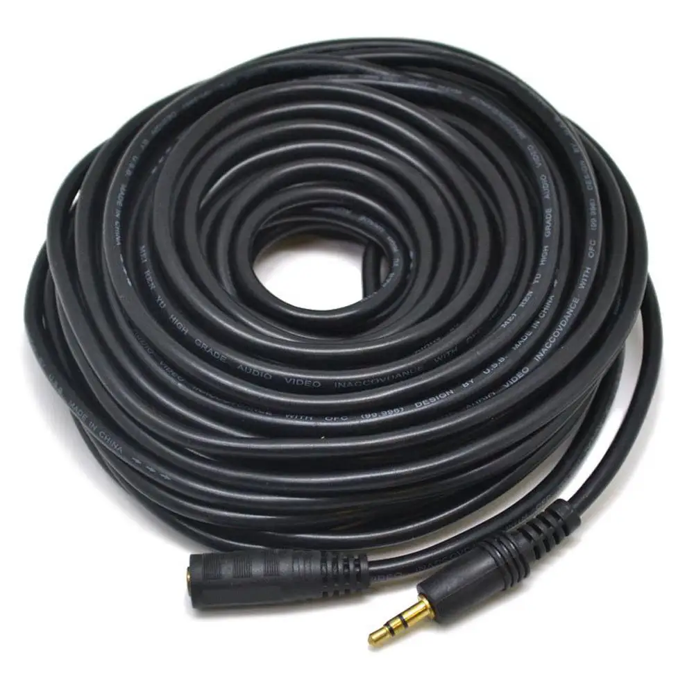 DHDL-стерео мини-удлинитель 15 м 3,5 мм стерео мини-расширение аудио кабель длинный кабель черный