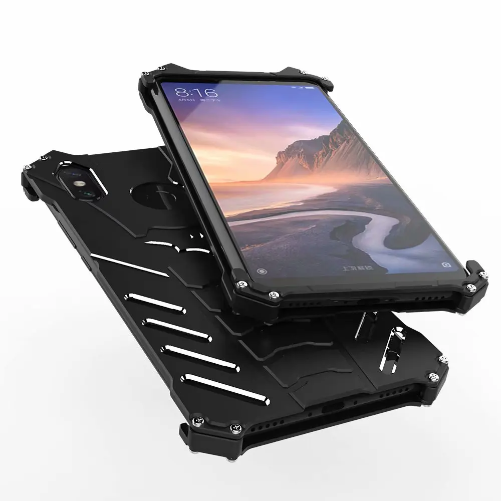 R-JUST телефон чехлы для Xiaomi Mi макс 3 Броня Heavy пыли из металла Алюминий ЧПУ Бэтмен