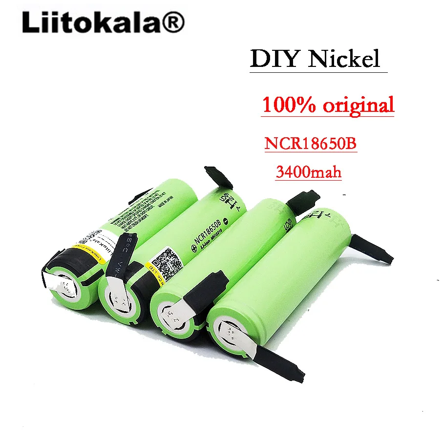 3 шт./лот Liitokala NCR18650B 3,7 v 3400 mah 18650 литиевая аккумуляторная батарея DIY никель листовые батареи