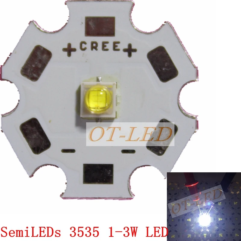 

10PCS SemiLEDs 3535 LED 1-3W led Cold White 6000-6500K LED Emitter with 20MM/16MM/14MM/12MM/8MM DIY