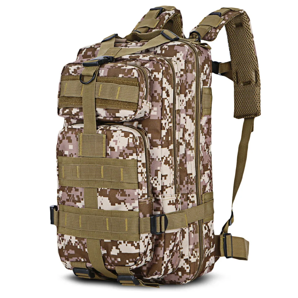 Men Military Tactical Backpack 25L 3 Day Assault Pack Army 600D Molle Bug Out Bag Trekking Camping Hiking Outdoor Small Rucksack