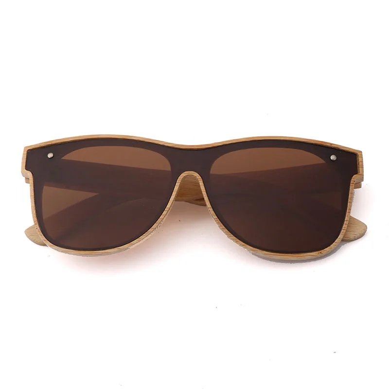 Новые Классические Мода из бамбука и дерева солнцезащитные очки в металлической оправе TAC линзой UV400 линзы вспышки плоскостной транзистор поляризованные Для женщин солнцезащитные очки - Цвет линз: BROWN