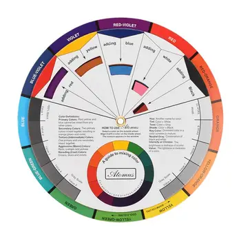 

1pc Tattoo Color Wheel Paper Mini Round Pigment Palette Tattoo Color Card for Career Man Learner