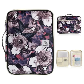 A4 Portable Zipper Storage Bag Filing Products Portfolio School File Folder For Paper Waterproof Nylon For Documents Fichario a4 folder for documents simple solid black color leather document paper bag business briefcase filing products storage organizer