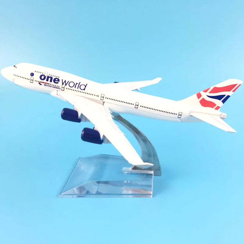 Модель самолета 16 см Британский авиакомпании One World Airlines модель Боинг 747 1:400 Литые