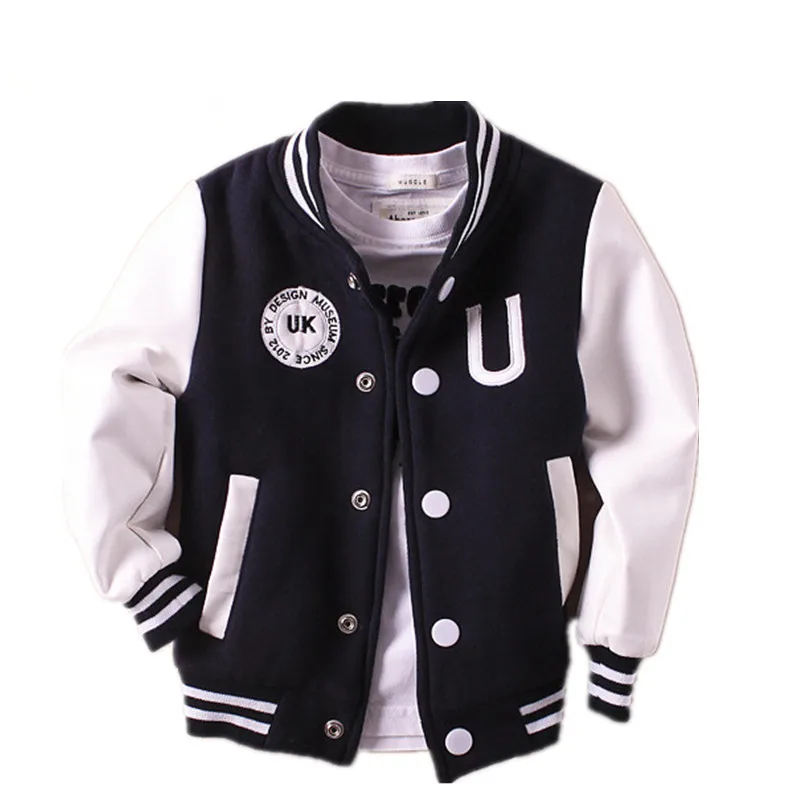 Spring Autumn 2018 Sprot Boys Jacket Baseball Children School Uniform