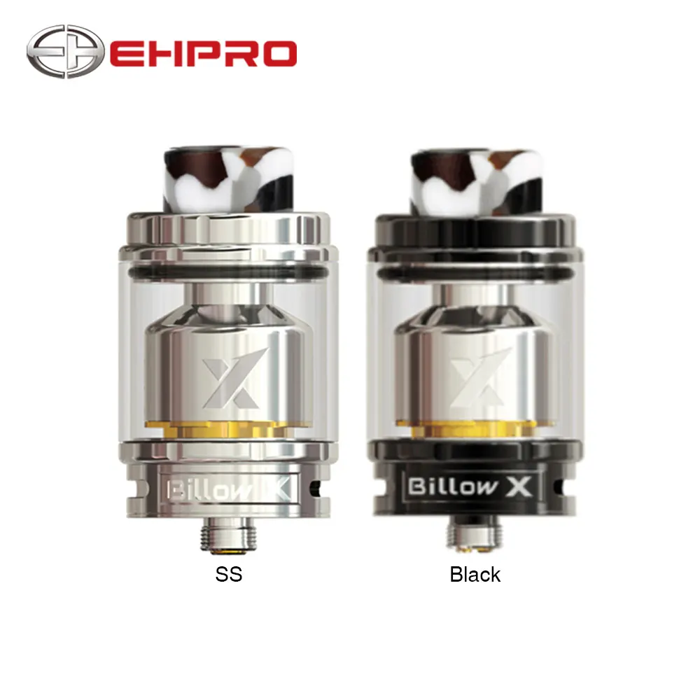 

Original Ehpro Billow X RTA Tank 4ml/5.5ml Atomizer with Gold-plated deck & Resin 810 wide-bore drip tip E-cig Vape Tank