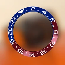 38 мм Высокое качество красный и синий титан вставка рамка для 40 мм море автоматические мужские часы запасные части