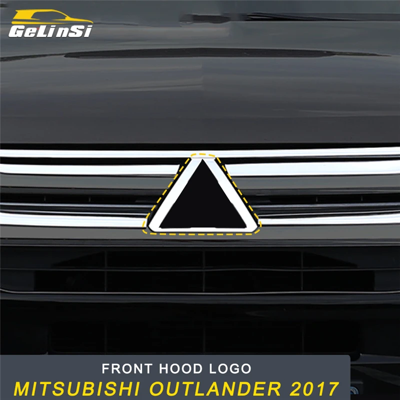 

GALINSI Front Hood Logo Middle Net Logo Frame Sticker Cover Trim Exterior Accessories for Mitsubishi Outlander 2017 Car Styling