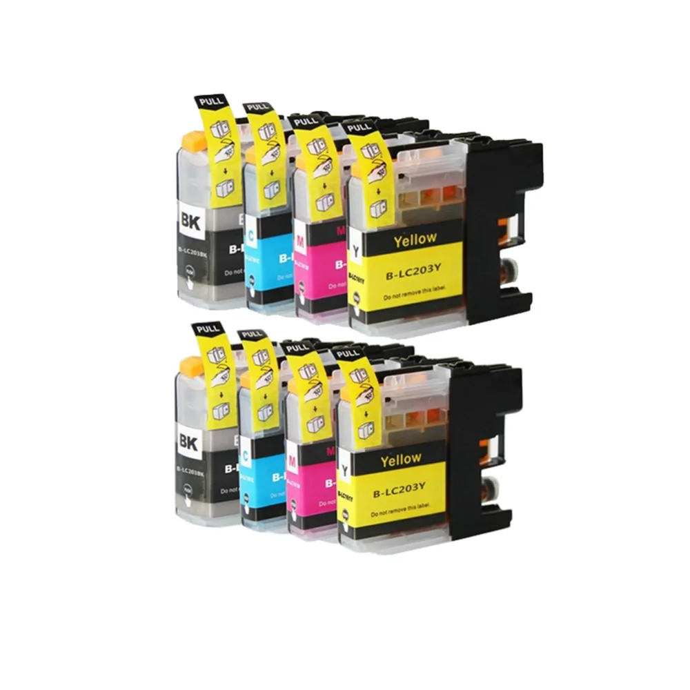 YLC 8pc LC203 Inkjet print Cartridge For Brother MFC J4620DW J480DW J485DW J880DW J885DW J5720DW