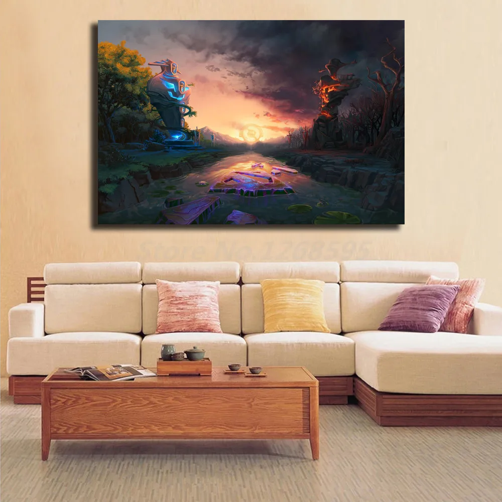 Dota 2 Radiant And Dire Wall Art Canvas Posters Prints Painting Wall Pictures For Modern Office Liv