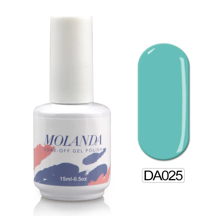 Molanda дизайн ногтей Фиолетовый Цвет УФ-гель для ногтей блестящая поверхность Французский маникюр гель УФ Гель-лак для полировки модный набор - Цвет: DA025