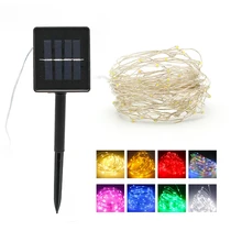 10 м 100 светодиодные солнечные лампы Водонепроницаемый медный провод сказочные гирлянды для наружного сада Рождественское украшение для вечеринки