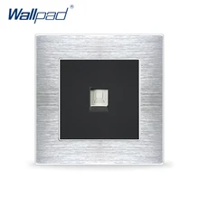 Computer Socket Network Data Sockets Wallpad Luxury Satin Metal Panel Electric Wall Socket Electrical Outlets For Home