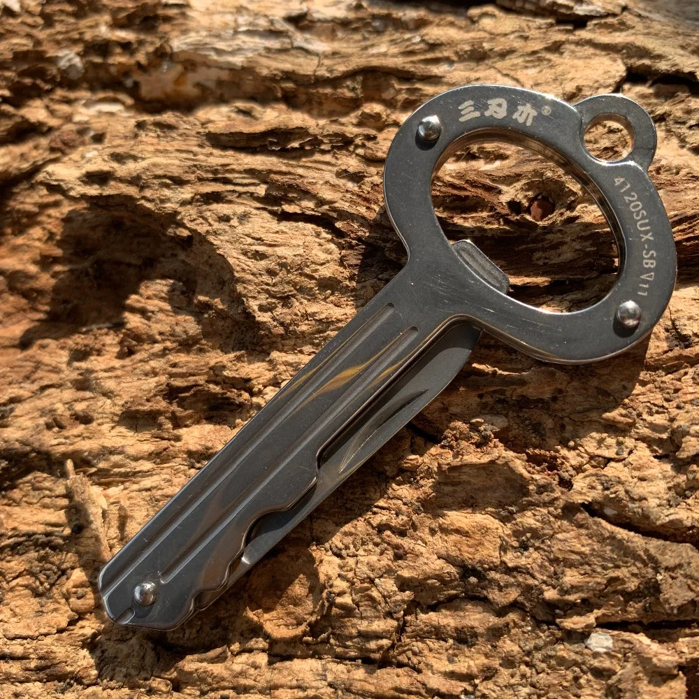 

Sanrenmu 4120 Mini Key Knife Multi-functional Pocket Folding Knife EDC Key Chain/Ring Outdoor Camping Tool Bottle Opener