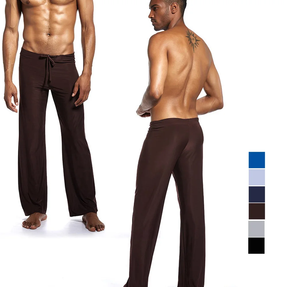 Brand Pants Men's Pyjama Trousers Dance Harem Sweatpants Sleep Bloomers Casual Trousers Lounge Pants Soft Silky Pants Brand Pants Men's Pyjama Trousers Dance Harem Sweatpants Sleep Bloomers Casual Trousers Lounge Pants Soft Silky Pants