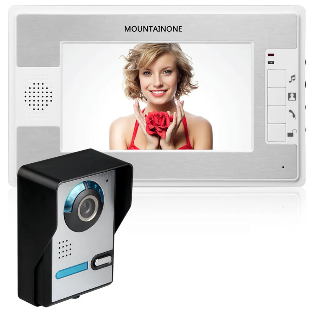 

MOUNTAINONE 7 Inch Video Door Phone Doorbell Intercom Kit 1-camera 1-monitor Night Vision
