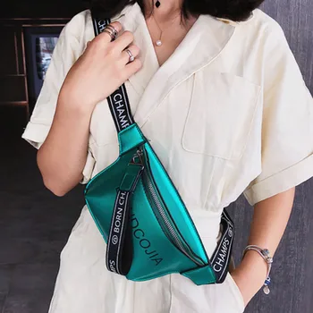 

Lady's Fanny pack new European and American single shoulder diagonal cross bag fashionable wide shoulder strap letter bag