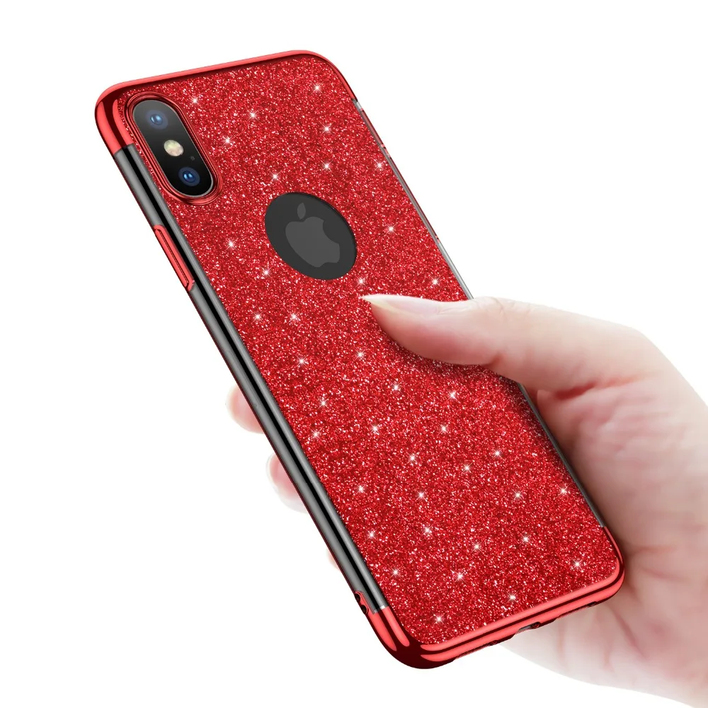 Роскошный блестящий чехол с покрытием для iPhone 8 7 6 6s Plus SE 2020 мягкий силиконовый из