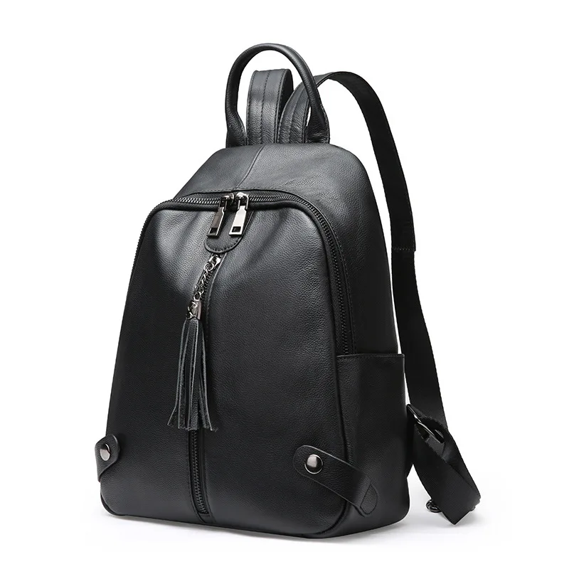 

Boshikang Genuine Leather Women Backpacks High Quality Multifunctional Shoulder Bag Female Girls Backpack Retro Schoolbag Black