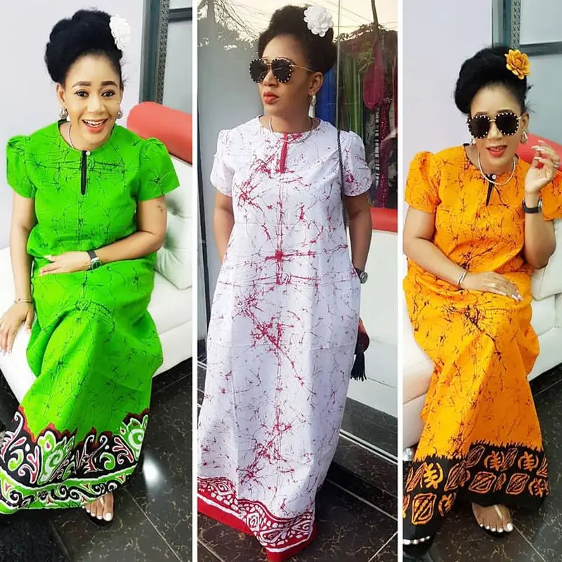 

2018 african women clothing fashion africaine robe short sleeve printing long loose stripe maxi dress africa clothes