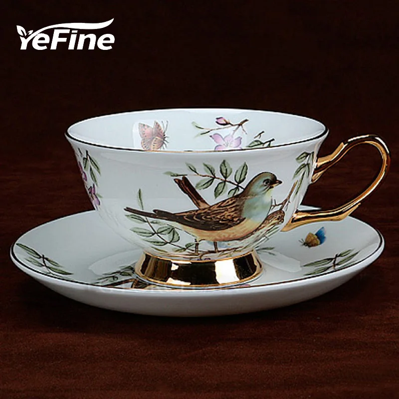 YeFine Black Tea Coffee Cup Set Porcelain Drinkware Ceramic Coffee Cup