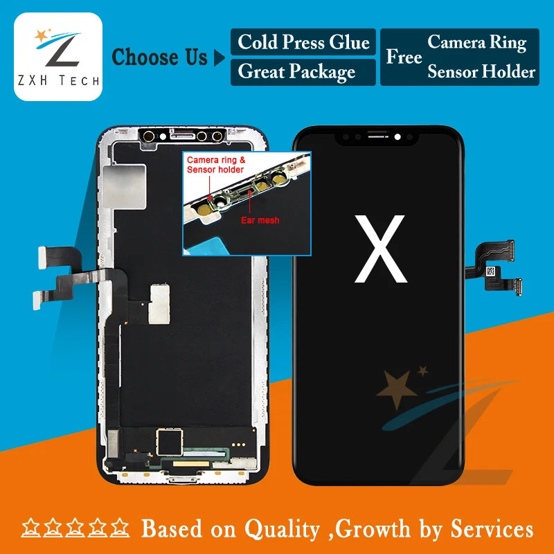 

1PCS High Quality LCD For iPhone X Flexible Rigid OLED For iPhone X AMOLED Display Screen Replacement Assembly 5.8 with 3D Touch